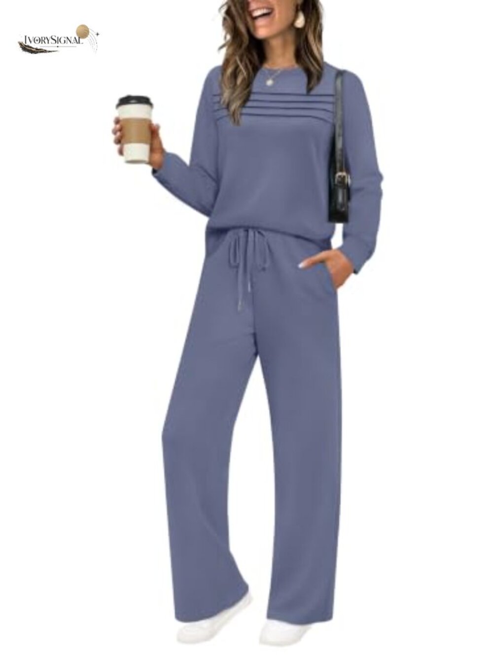 2 Piece Lounge Set Sweatshirt Wide Leg Pants Tracksuit